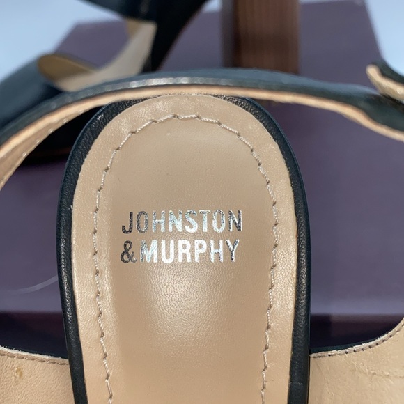Johnston & Murphy Blaire Sandals Block Heels Black Glove Leather Size 6 1/2 - Picture 3 of 14